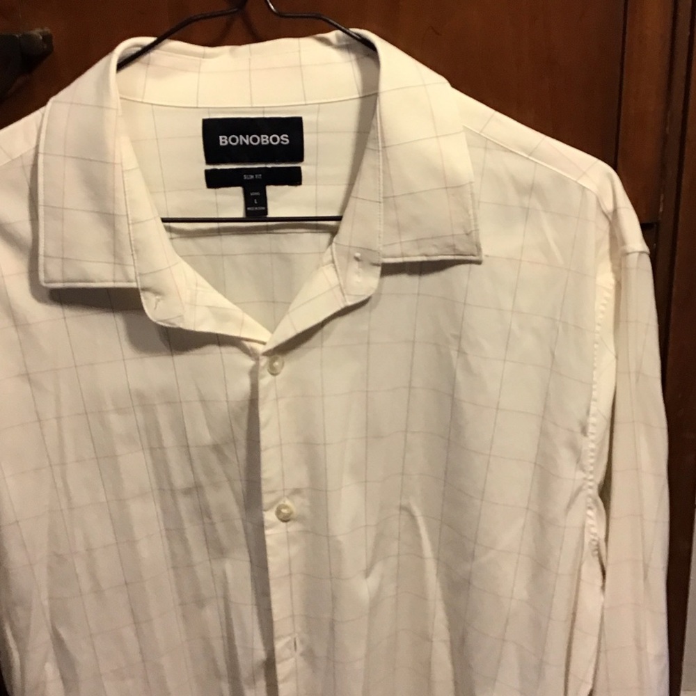 Bonobos Men's Ivory Grid Dress Shirt